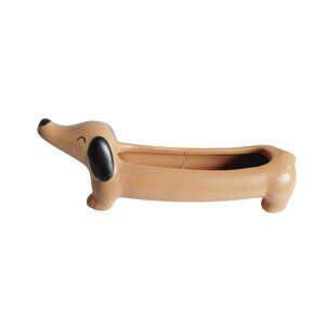 Kikkerland Daisy The Dachshund Planter Wiener Dog 8.5"x2.5"x2.5" Ceramic